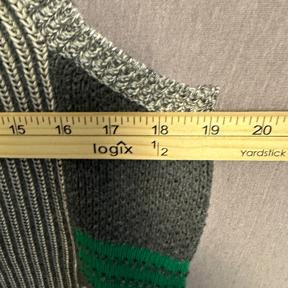 Cabi Trident Sweater Tank L Grey Green Herringbone Knit Sleeveless Tunic Vest - Picture 6 of 9